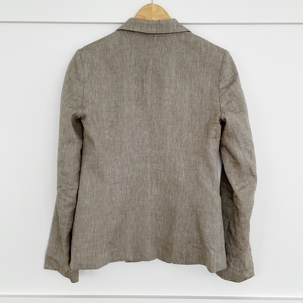 Teenflo Taupe Linen Blend Tailored Blazer - Picture 2 of 4